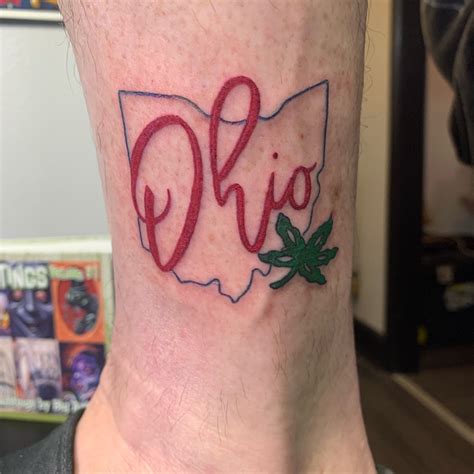 State Of Ohio Outline Tattoo