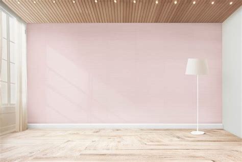 Standing Lamp In A Pink Room Pink Walls Empty Rooms Interior Pink Room