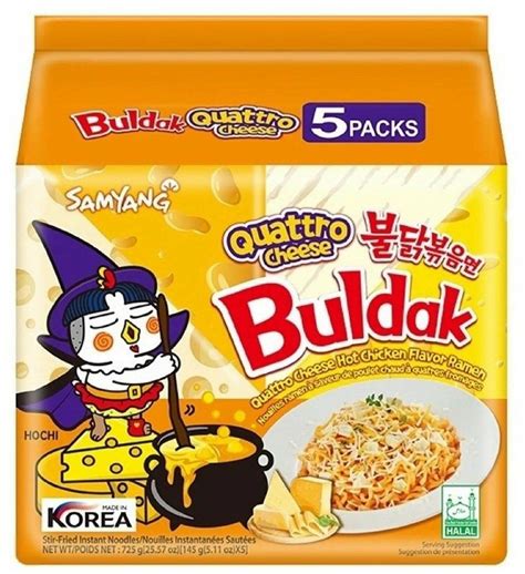 Лапша быстрого приготовления Samyang Buldak Quattro Cheese, 5шт х 145г ...