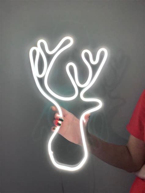 Christmas Neon Sign Deer Neon Sign Deer Neon Etsy