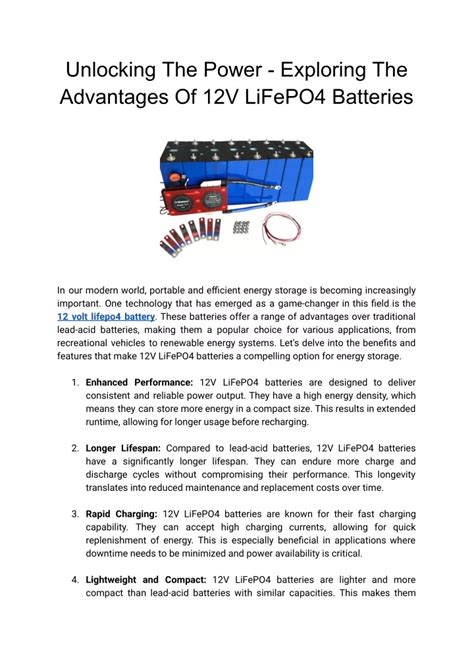 PPT Unlocking The Power Exploring The Advantages Of 12V LiFePO4