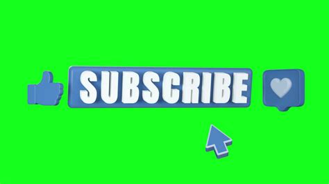 Like And Subscribe Buttons With Creative Animations Green Screen Video