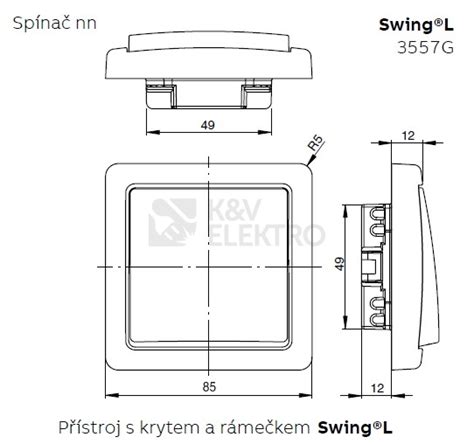 ABB Swing L vypínač č 6 6 dvojitý jasně bílá 3557G A52340 B1 K V