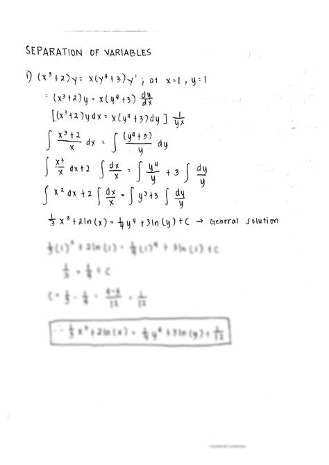 Solution Separation Of Variables Studypool