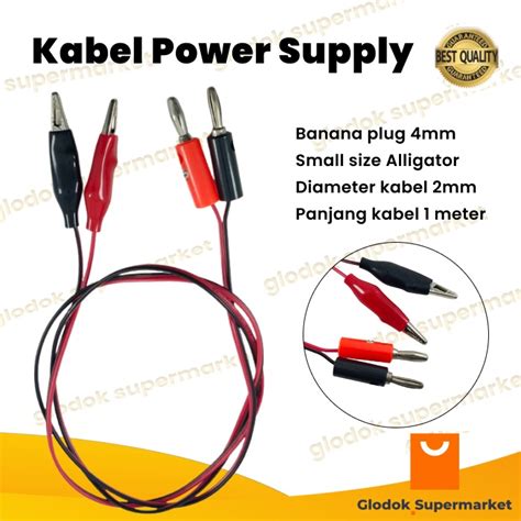 Jual Kabel Tester Power Supply Jepit Buaya Kecil Jack Banana Panjang