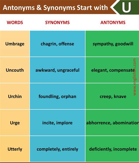 1000 Antonyms And Synonyms A To Z Englishan Artofit