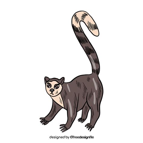 Cute Lemur Cartoon Clipart Vector Free Download