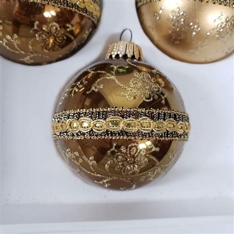 Vintage Mercury Glass Christmas Tree Ornaments Brown Bronze Etsy