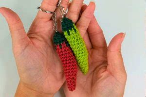 How To Crochet Hot Chili Pepper Keychain For Beginners All Amigurumi