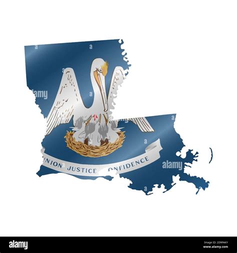 Waving Flag Map Of Louisiana Vector Illustration Stock Vector Image