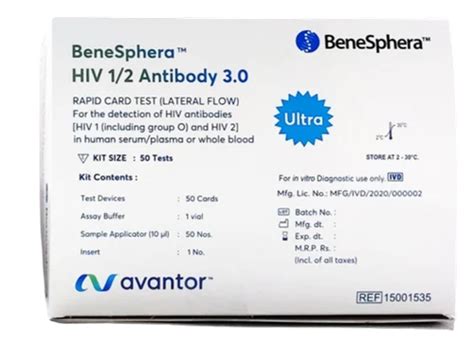 Avantor Benesphera Hiv Antibody Ultra Test Kit At Best Price In