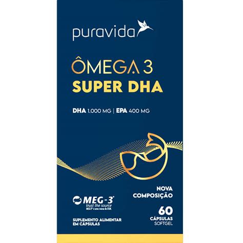 Ômega 3 Super DHA 60 caps Puravida Meu Mundo Fit