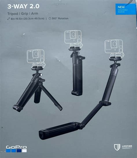 GoPro AFAEM-002 3-Way 2.0 Lightweight 19.5" Tripod/Camera Grip/Arm ...