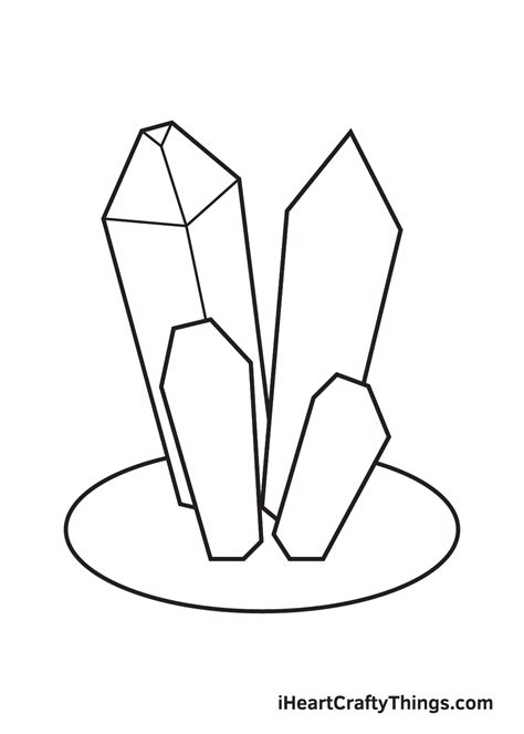 Crystals Drawing - How To Draw Crystals Step By Step