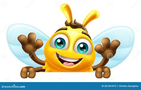 Honey Bumble Bee Cartoon Bumblebee Cute Mascot Vector Illustration ...