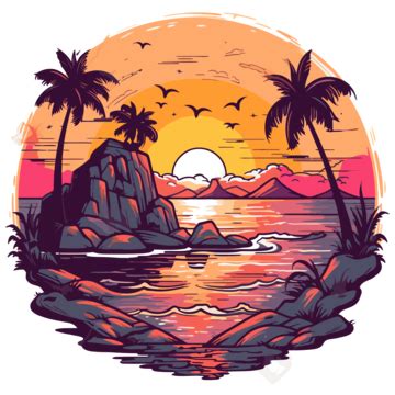 sunset vector png