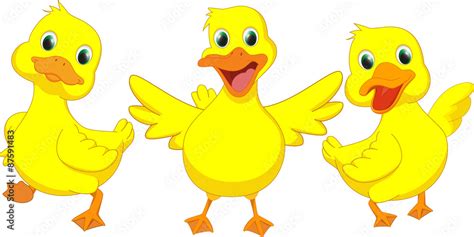 happy duck cartoon Stock Vector | Adobe Stock