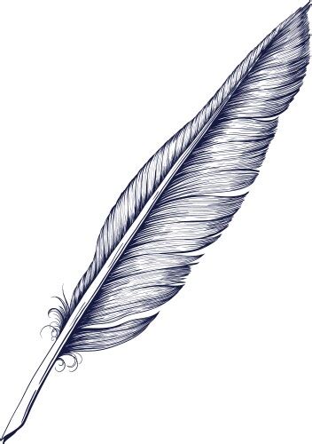 Inkwell And Feather Quill Dip Pen In Vintage Vector Image