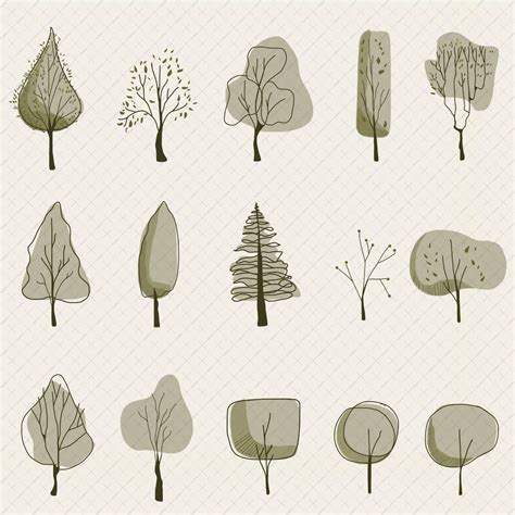 Flat Vector Abstracts Trees Toffu Co Architecture Concept Drawings