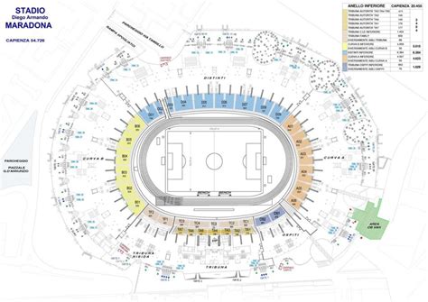 Napoli Mappa Dello Stadio Maradona Ex San Paolo Settori E Accessi