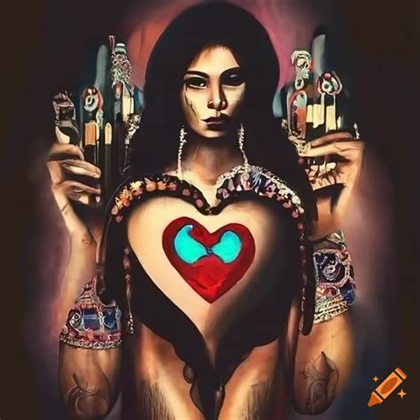 Vintage Women S Hands Holding A Heart In A Fusion Of Indigenous And