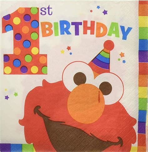 Sesame StreetÂ Elmo Turns OneLuncheon Napkins Birthday Review Kids