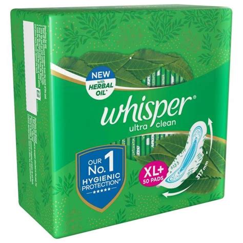 Whisper Ultra Clean Sanitary Napkin With Wings Xl 50 Pads Jiomart