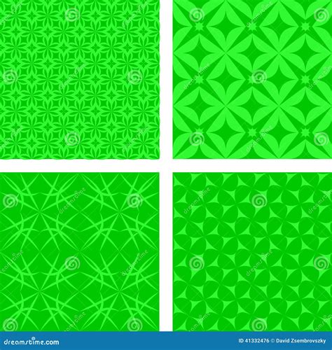 Green Seamless Pattern Set Stock Vector Illustration Of Vector 41332476