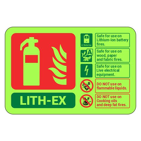 Photoluminescent Lith Ex Fire Extinguisher Id Sign Landscape