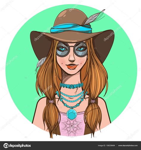 Beautiful Young Woman In Hat Stock Vector By ©filkusto 156238494