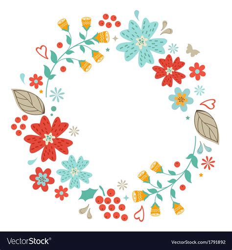 Floral Wreath Royalty Free Vector Image Vectorstock