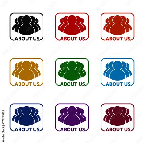 About us sign logo icon, color set Stock Vector | Adobe Stock