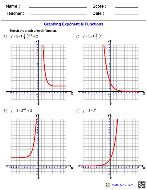 Graphing Exponential And Inverse Worksheet Answers