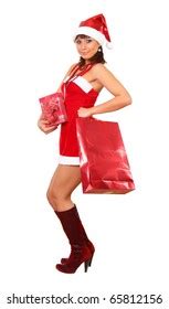 Crazy Nude Santa Covered Underwear Umbrella Stock Photo