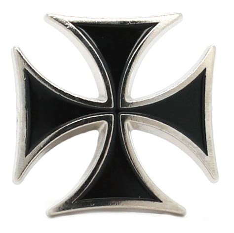 Maltese Iron Cross Nickel Snap Set Concho Black Epoxy 11265 993