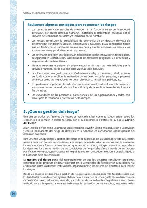 Guias Gestion De Riesgos En Instituciones Educativas Pdf