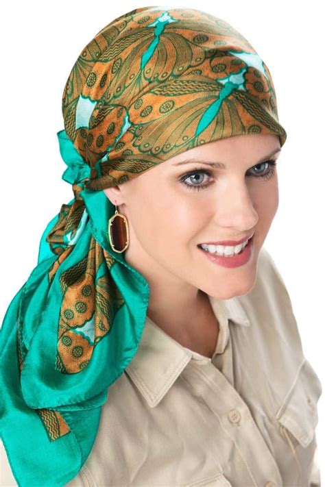 Printed Silk Head Scarf | 100% Silk Butterfly Scarf | Cancer