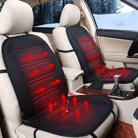 Black 12v Car Electric Heated Massage Seat Cushion Pain Neck Waist Relaxation Vibration Massager