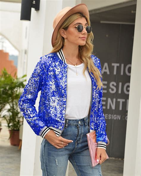 Ladies Glitter Bomber Jacket Womens Festival Clubbing Etsy