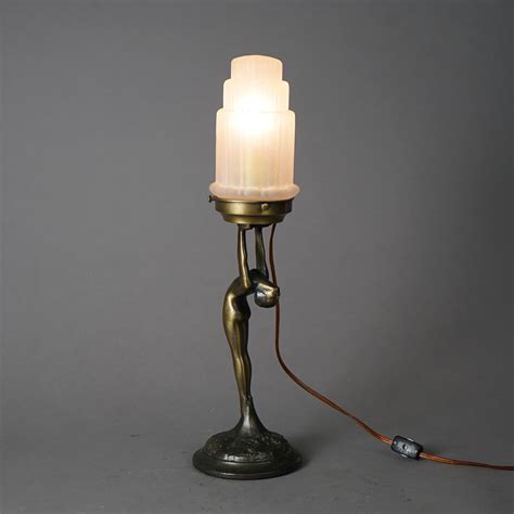 Antique Art Deco Frankart School Figural Nude Table Lamp Th Century For Sale At StDibs