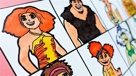 Drawing The Croods 2 A New Age Movie Characters Eep Grug Guy Thunk