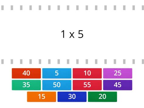 Multiples of 5 - Find the match