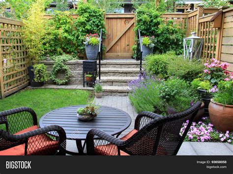 small townhouse garden image photo  trial bigstock