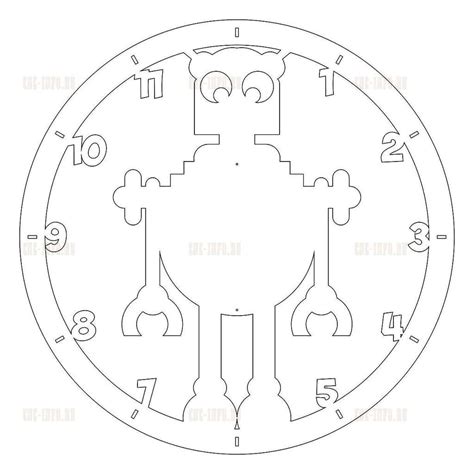 Часы «Робот» (Модель v-nkloc_0029) EPS, DXF, CDR, 2D векторная модель