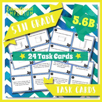 Teks B Task Cards Volume Of Rectangular Prisms By Educational Emporium