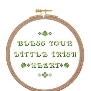 Irish Cross Stitch Pattern Saying Irish Baby Blessing Cross Etsy