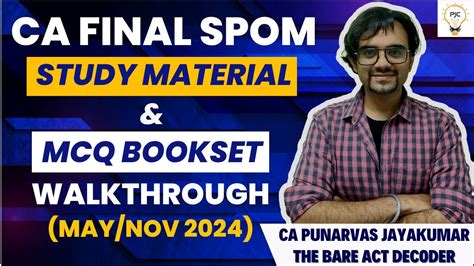 CA Final SPOM Set A Study Material And MCQ Book Set Walkthrough For May