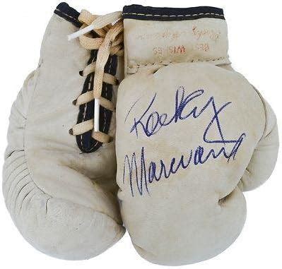 Rocky Marciano Signed Autograph Mini Boxing Glove Blazer Jsa Loa