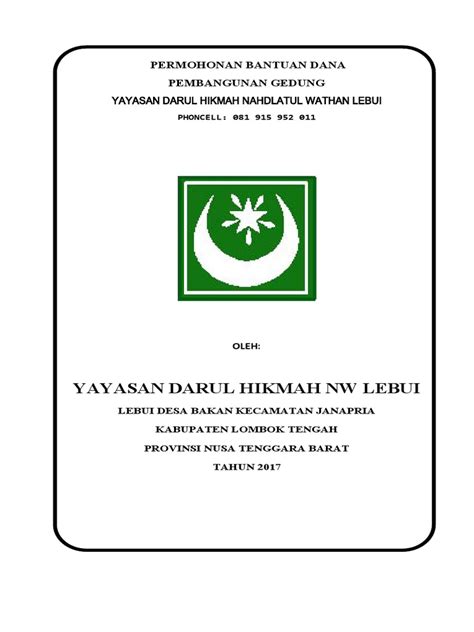 Proposal Yayasan Darul Hikmah Pdf