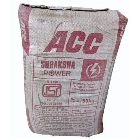 Packaging Size Kg Acc Suraksha Cement Cement Grade Grade At Rs